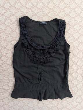 Sinequanone Paris black top size 38 designer French Parisian y2k whimsigoth